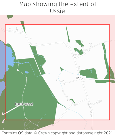 Map showing extent of Ussie as bounding box