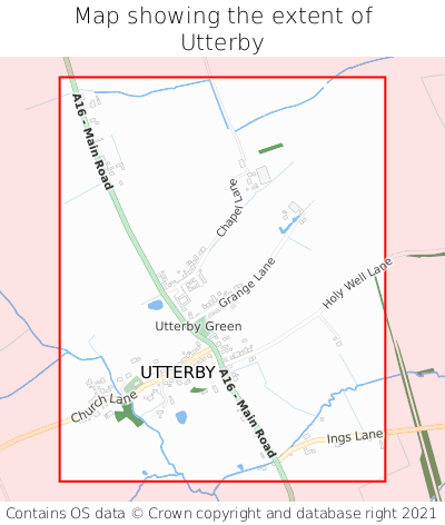 Map showing extent of Utterby as bounding box