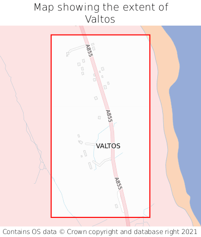 Map showing extent of Valtos as bounding box