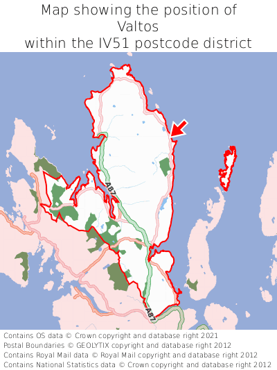 Map showing location of Valtos within IV51