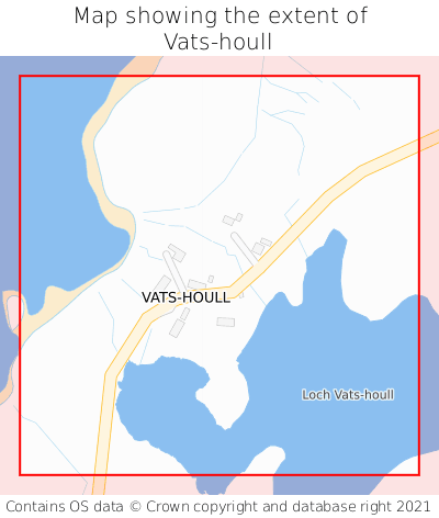 Map showing extent of Vats-houll as bounding box