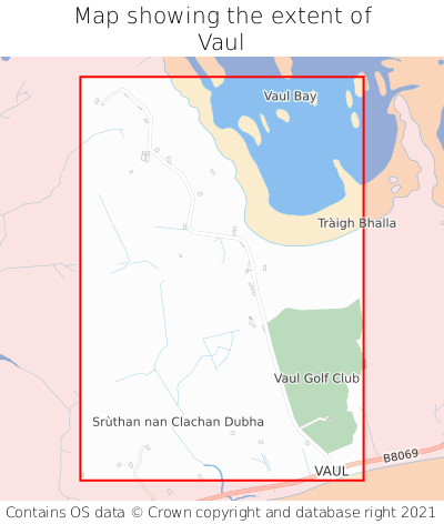 Map showing extent of Vaul as bounding box