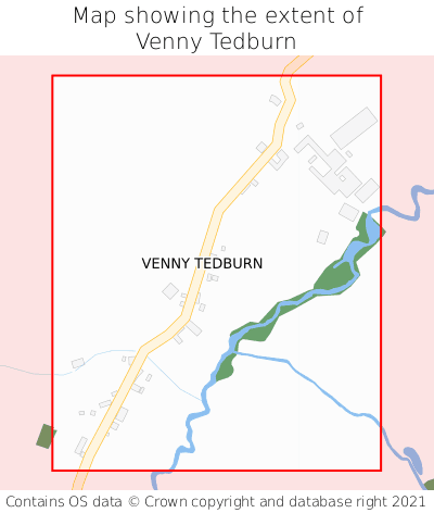Map showing extent of Venny Tedburn as bounding box