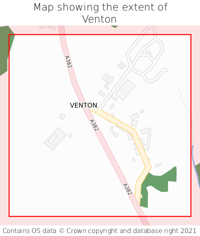 Map showing extent of Venton as bounding box