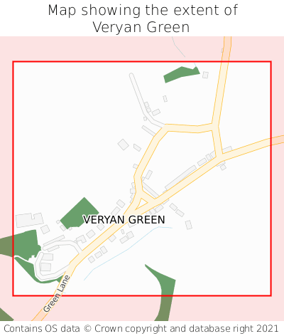 Map showing extent of Veryan Green as bounding box
