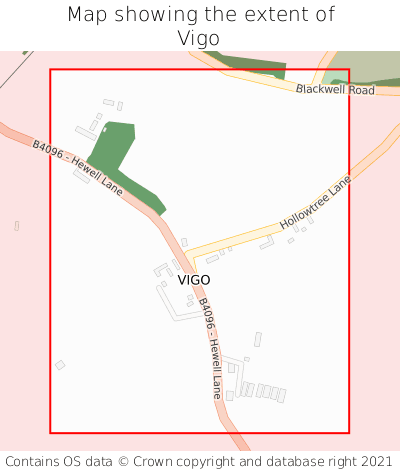 Map showing extent of Vigo as bounding box