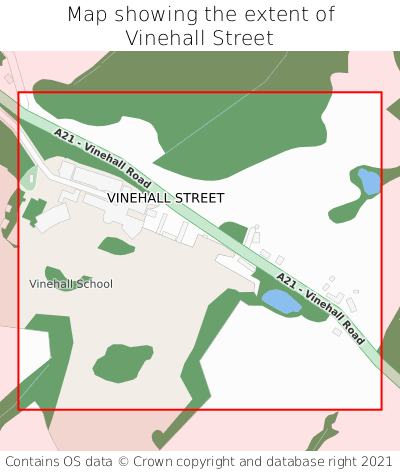 Map showing extent of Vinehall Street as bounding box