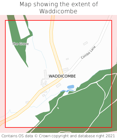 Map showing extent of Waddicombe as bounding box