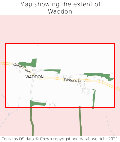 Map showing extent of Waddon as bounding box