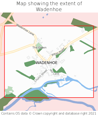 Map showing extent of Wadenhoe as bounding box