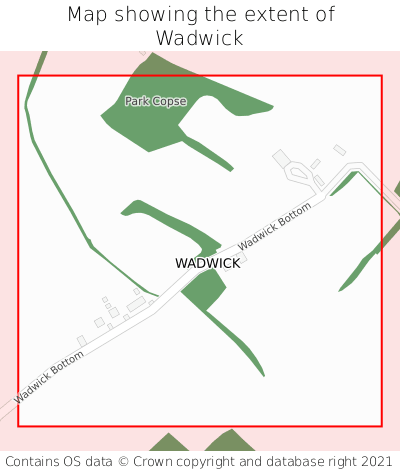 Map showing extent of Wadwick as bounding box