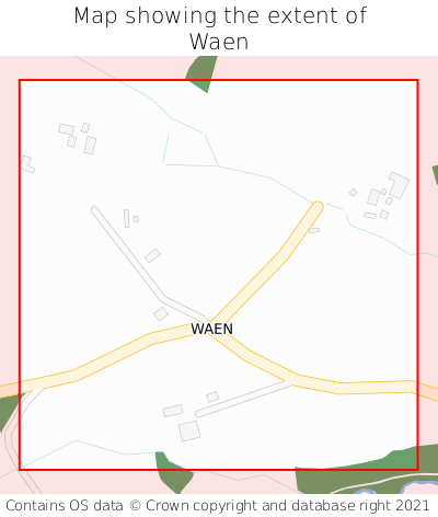 Map showing extent of Waen as bounding box