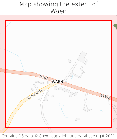 Map showing extent of Waen as bounding box