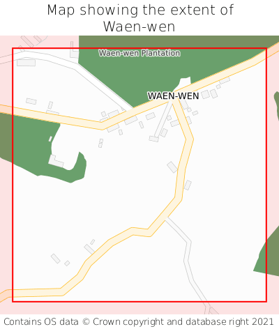 Map showing extent of Waen-wen as bounding box