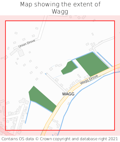 Map showing extent of Wagg as bounding box