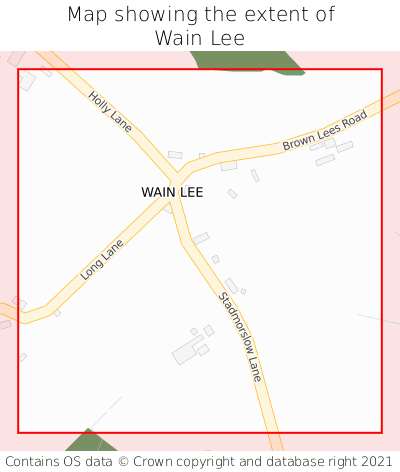 Map showing extent of Wain Lee as bounding box