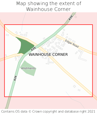Map showing extent of Wainhouse Corner as bounding box