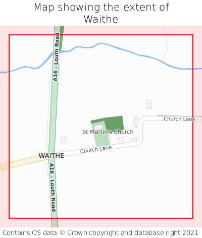 Map showing extent of Waithe as bounding box