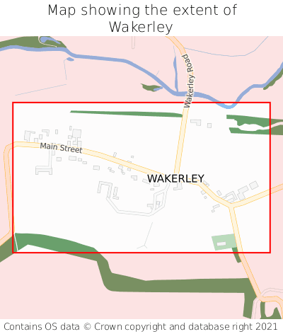 Map showing extent of Wakerley as bounding box