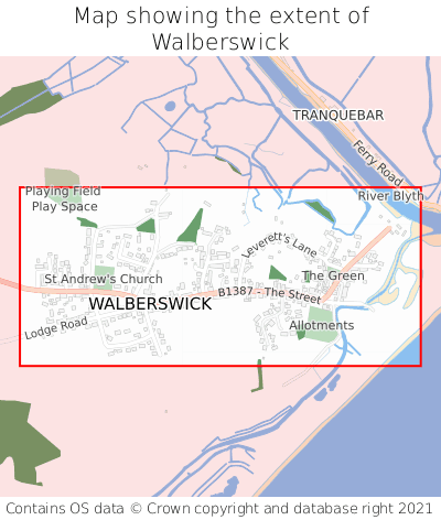 Map showing extent of Walberswick as bounding box