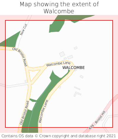 Map showing extent of Walcombe as bounding box