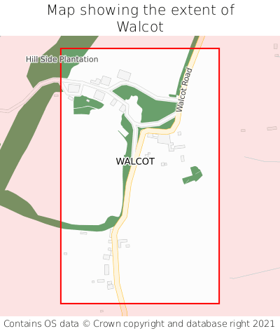 Map showing extent of Walcot as bounding box