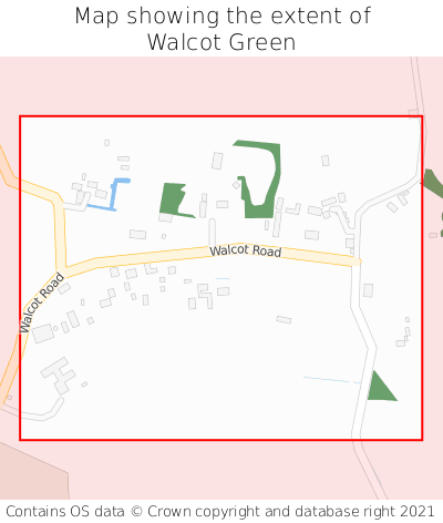 Map showing extent of Walcot Green as bounding box