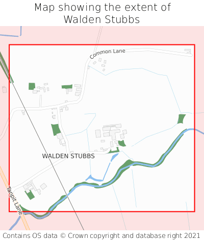 Map showing extent of Walden Stubbs as bounding box