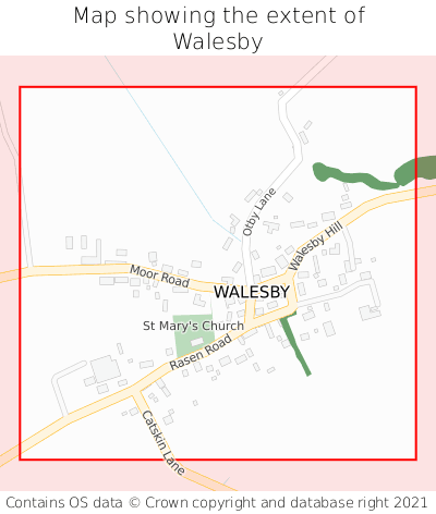 Map showing extent of Walesby as bounding box