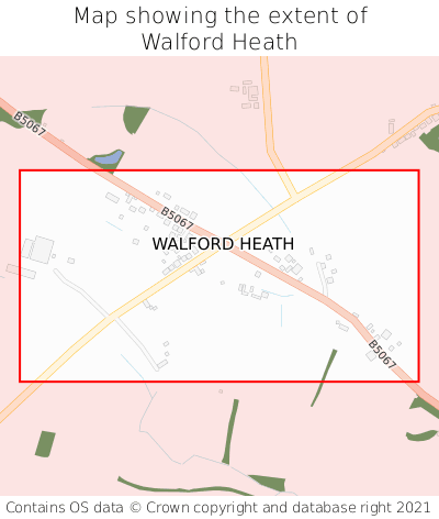 Map showing extent of Walford Heath as bounding box