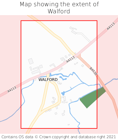 Map showing extent of Walford as bounding box