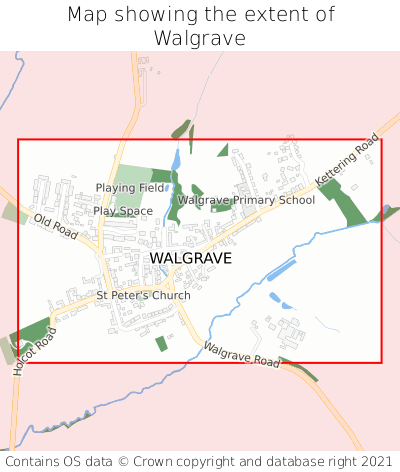 Map showing extent of Walgrave as bounding box