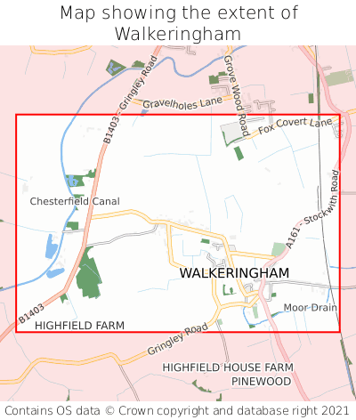 Map showing extent of Walkeringham as bounding box