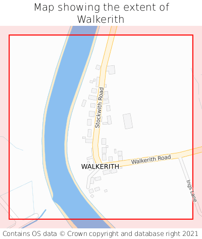 Map showing extent of Walkerith as bounding box