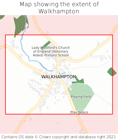 Map showing extent of Walkhampton as bounding box