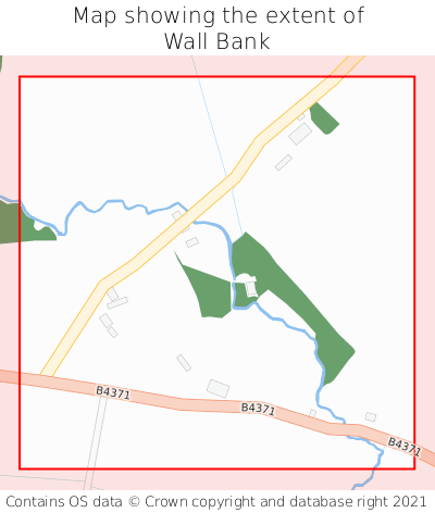 Map showing extent of Wall Bank as bounding box