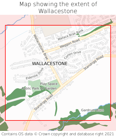 Map showing extent of Wallacestone as bounding box