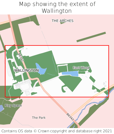 Map showing extent of Wallington as bounding box