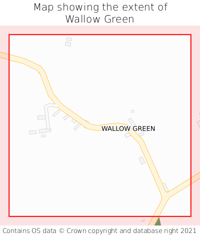 Map showing extent of Wallow Green as bounding box