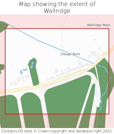 Map showing extent of Wallridge as bounding box