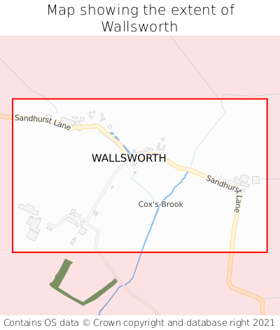 Map showing extent of Wallsworth as bounding box