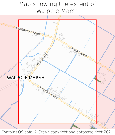 Map showing extent of Walpole Marsh as bounding box