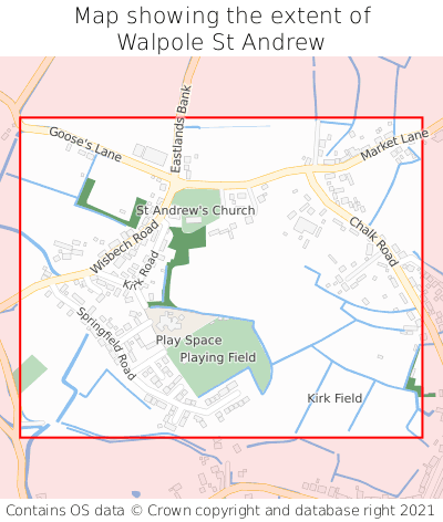 Map showing extent of Walpole St Andrew as bounding box