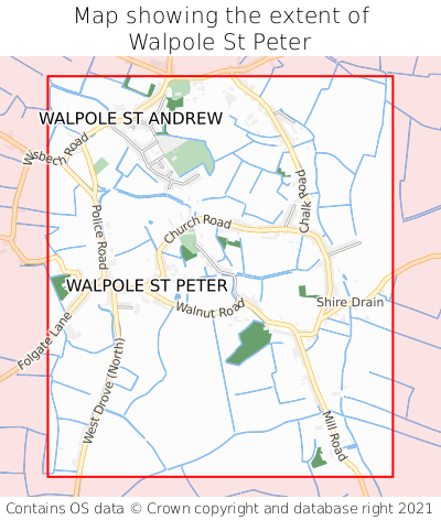 Map showing extent of Walpole St Peter as bounding box