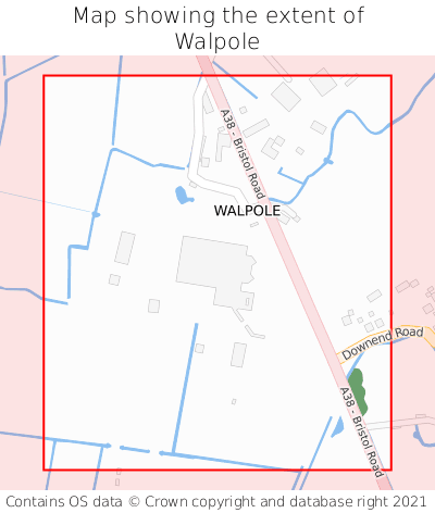 Map showing extent of Walpole as bounding box