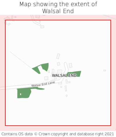 Map showing extent of Walsal End as bounding box