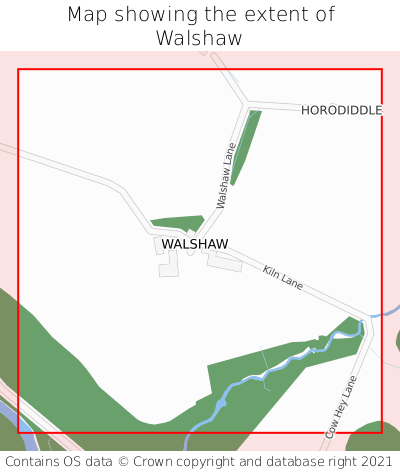 Map showing extent of Walshaw as bounding box