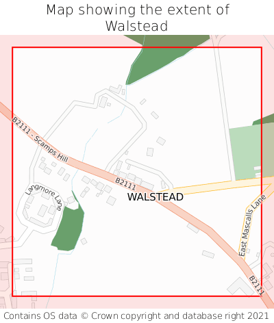 Map showing extent of Walstead as bounding box