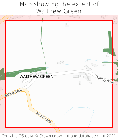Map showing extent of Walthew Green as bounding box