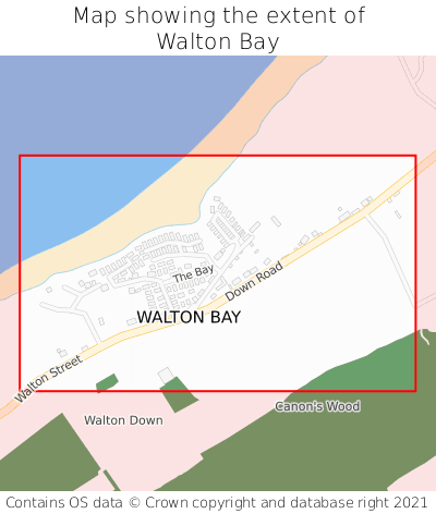 Map showing extent of Walton Bay as bounding box